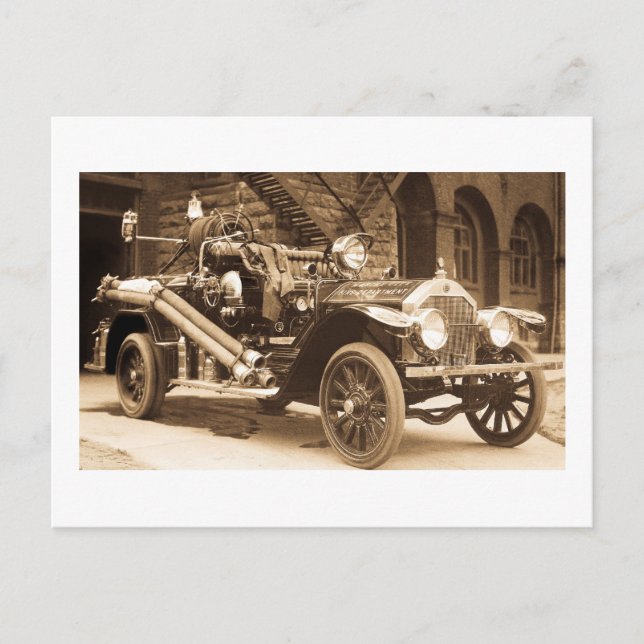 La France Fire Truck 1924 Postkarte (Vorderseite)