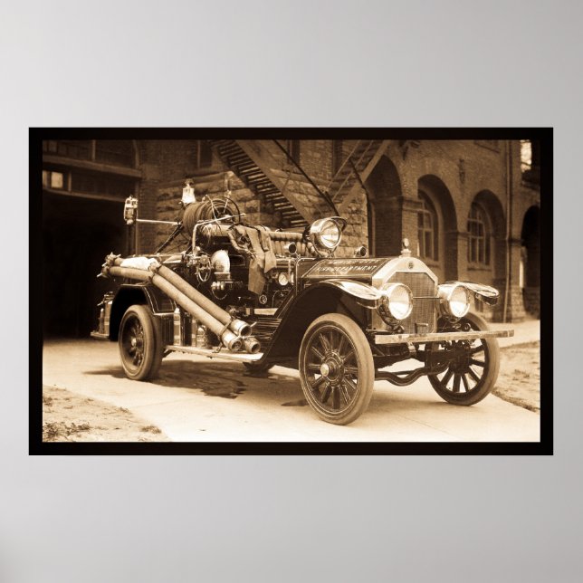 La France Fire Truck 1924 - Vintag Poster (Vorne)