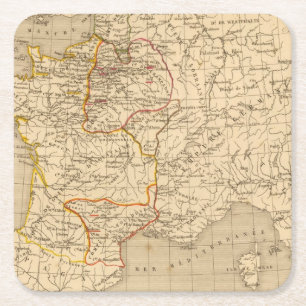 La Frankreich 1108 1180 Rechteckiger Pappuntersetzer