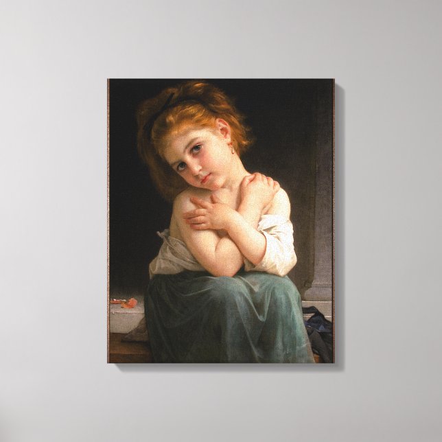 La Frileuse von William-Adolphe Bouguereau Leinwanddruck (Vorderseite)