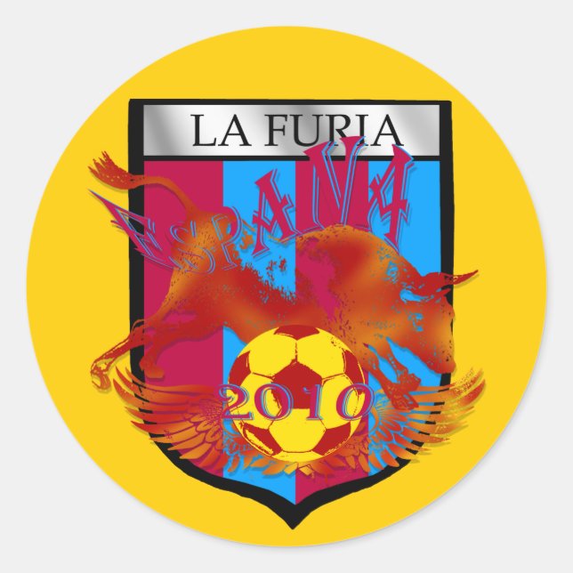 La furia futbol-Fans Fußball-Schildgeschenke Runder Aufkleber (Vorderseite)