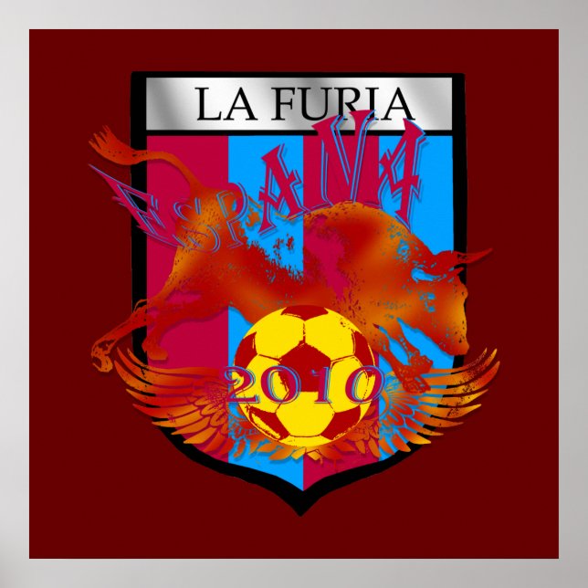 La furia futbol fans soccer shield gifts poster (Vorne)