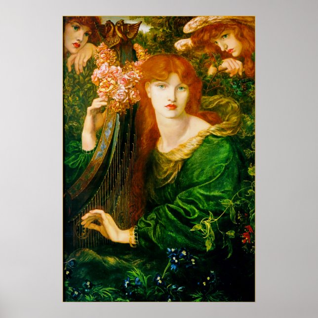 La Ghirlandata Poster von Dante Gabriel Rossetti (Vorne)