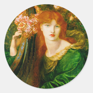 La Ghirlandata von Dante Gabriel Rossetti Runder Aufkleber