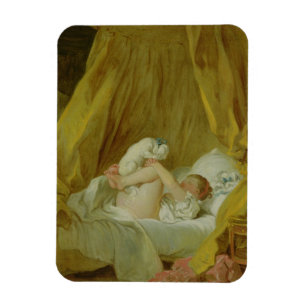 "La Gimblette", Mädchen mit einem Hund, c.1770 (Öl Magnet