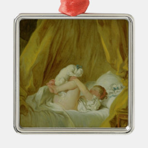 "La Gimblette", Mädchen mit einem Hund, c.1770 ( Silbernes Ornament