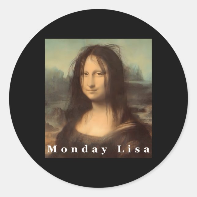 La Gioconda Mona Lisa Montag Lissabon Runder Aufkleber (Vorderseite)