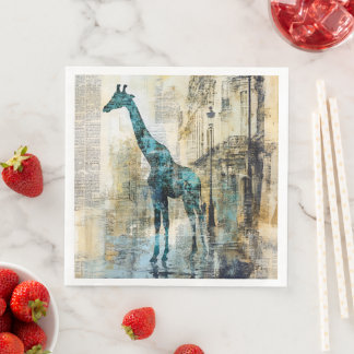 La Girafe Bleue à Paris Serviettes en Papier
