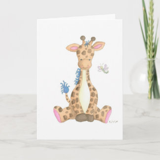 La Girafe, carte de vœux à l'aquarelle