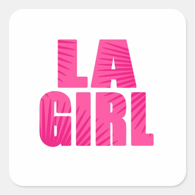 LA Girl Quadratischer Aufkleber (Vorderseite)