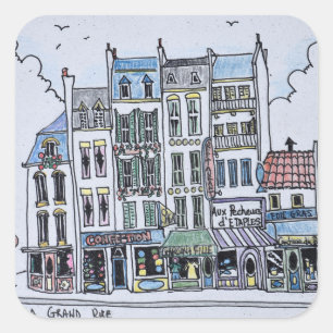 La Grand Rue Boulogne-Sur-Mer, Frankreich Quadratischer Aufkleber