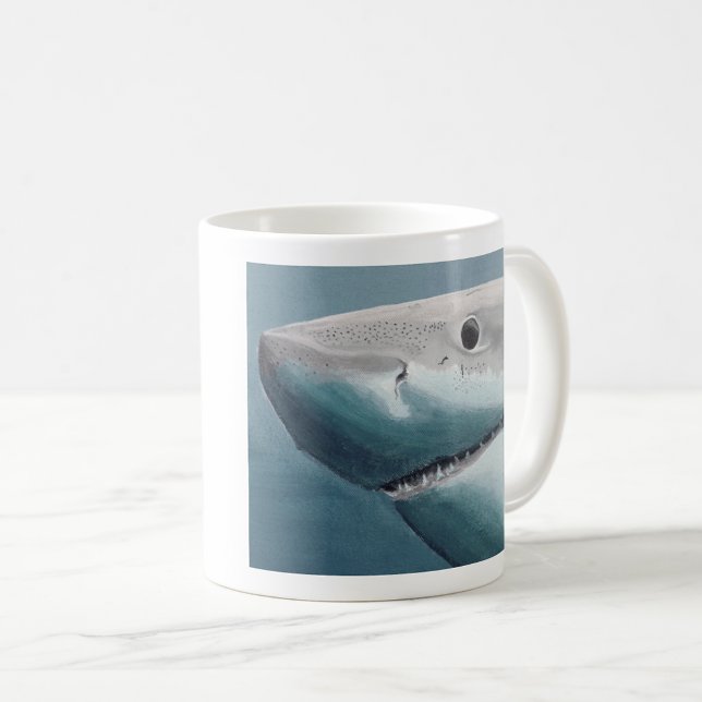 La Grande Mug de requin blanc - Fins & Café (Créateur téléchargé)