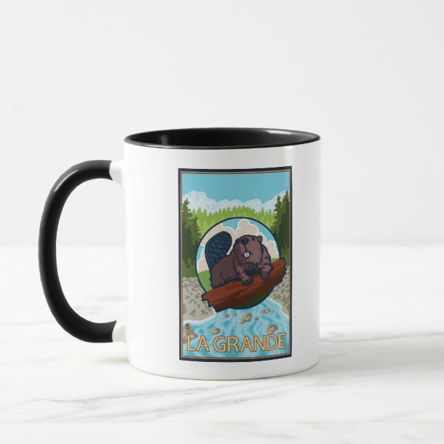 La Grande, OregonBeaver und Bäume Tasse (Links)