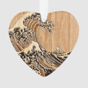 La Grande Vague Hokusai Style Bamboo Bois
