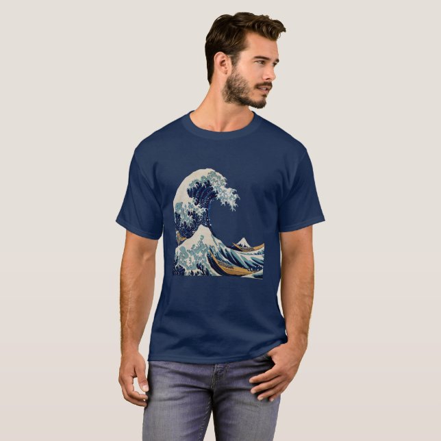 La grande vague par le T-shirt de graphique de (Devant entier)