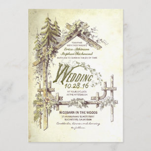 La grange dans les bois Invitations de mariage rus