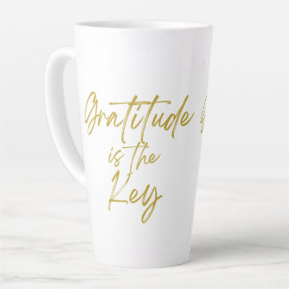 La gratitude est la clé de la haute latte Mug
