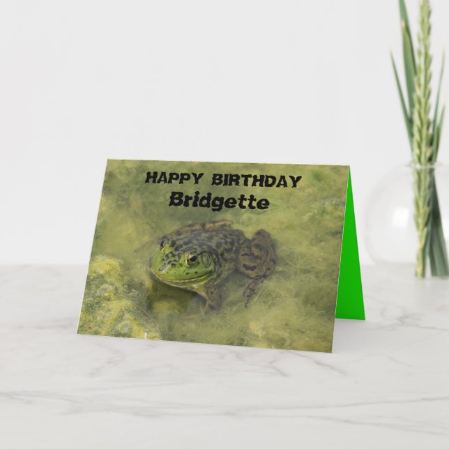 La grenouille à taureaux dans la carte de voeux po (Devant)