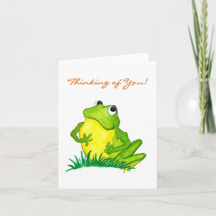La grenouille verte 'Pensez à vous ! ' Carte de co