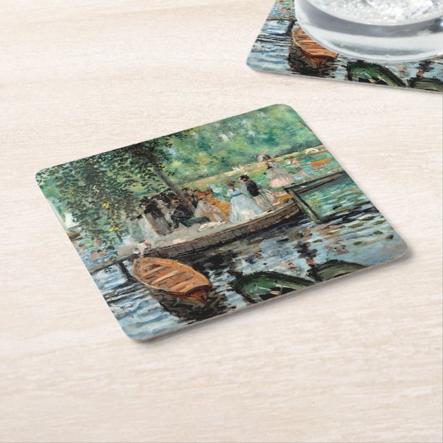 La Grenouillère Auguste Renoir Rechteckiger Pappuntersetzer (angewinkelt)