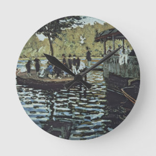La Grenouillere Claude Monets   Runde Wanduhr