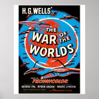 La Guerre du Monde 1953 Poster de cinéma Vintage H