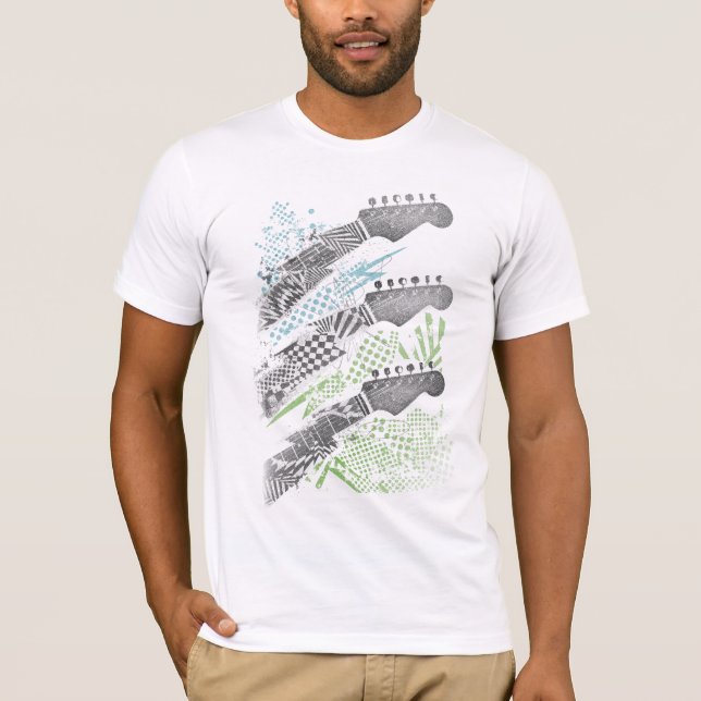 La guitare abstraite dirige le T-shirt des hommes (Devant)