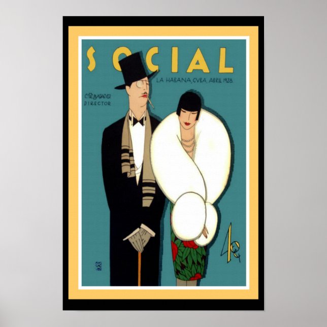 La Habana Art Deco Poster 13 x 19 (Vorne)