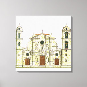 La Habana Kathedrale. Kuba Leinwanddruck