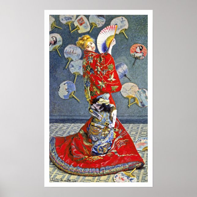 La Japonaise, französischer Impressionist Monet Poster (Vorne)