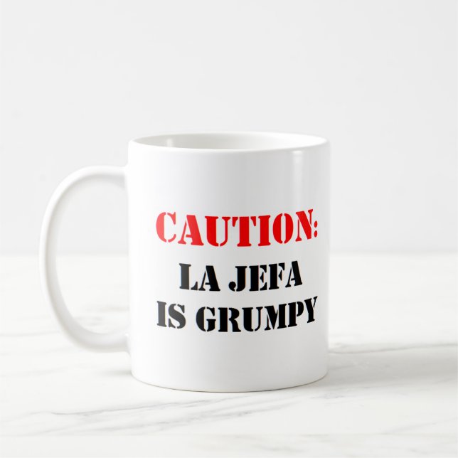 la jefa ist gruselig kaffeetasse (Links)