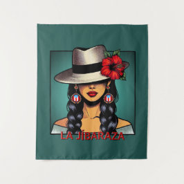 La Jíbaraza 10 – Puerto Rican Jíbara Art • Boricua Wandteppich