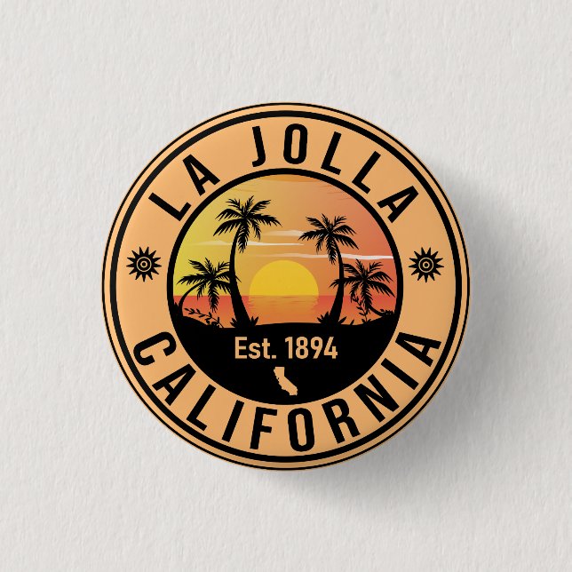 La Jolla Beach Cove - San Diego California Button (Vorderseite)