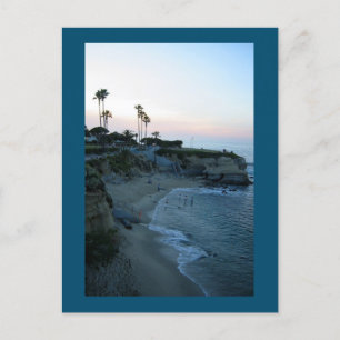 La Jolla Beach Sunset Custom California Postcard Postkarte