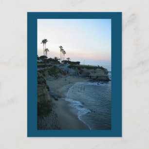 La Jolla Beach Sunset Custom California Postcard Postkarte