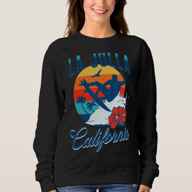 La Jolla California Beach Surf Sommerferien Sweatshirt (Vorderseite)