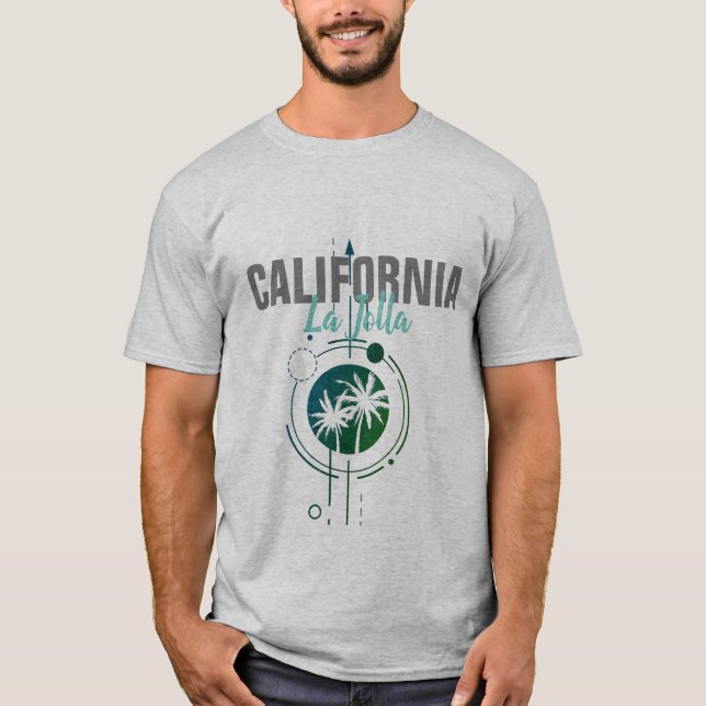 La Jolla California Geometric Palms T-Shirt (Vorderseite)