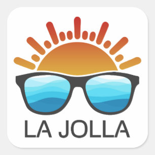 La Jolla California Sonnenbrillen Quadratischer Aufkleber