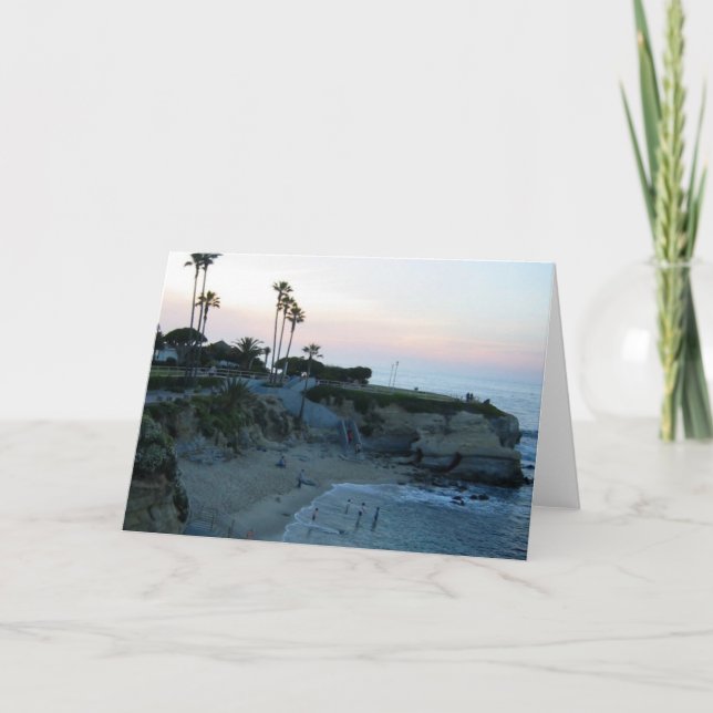 La Jolla Cove Beach Sunset Custom Grußkarten Karte (Vorderseite)