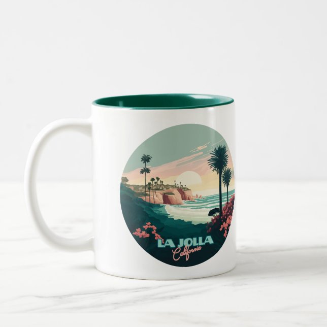 La Jolla Cove San Diego Zweifarbige Tasse (Links)