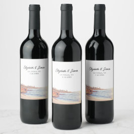 La Jolla Gastgeschenk Hochzeit San Diego Personali Weinetikett