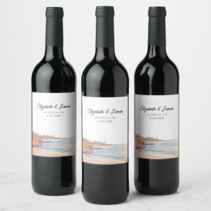 La Jolla Gastgeschenk Hochzeit San Diego Personali Weinetikett