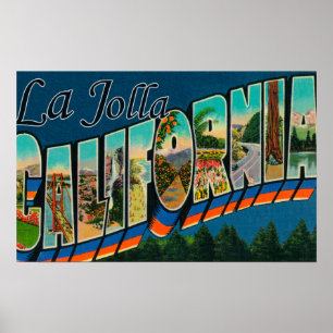 La Jolla, Kalifornien - große Buchstabe-Szenen Poster
