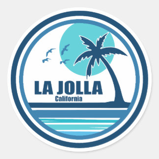 La Jolla Kalifornien Palme Vögel Runder Aufkleber