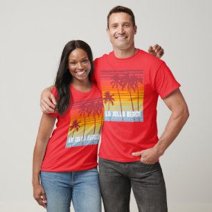 La Jolla San Diego 80er Retro Farbstreifen T-Shirt