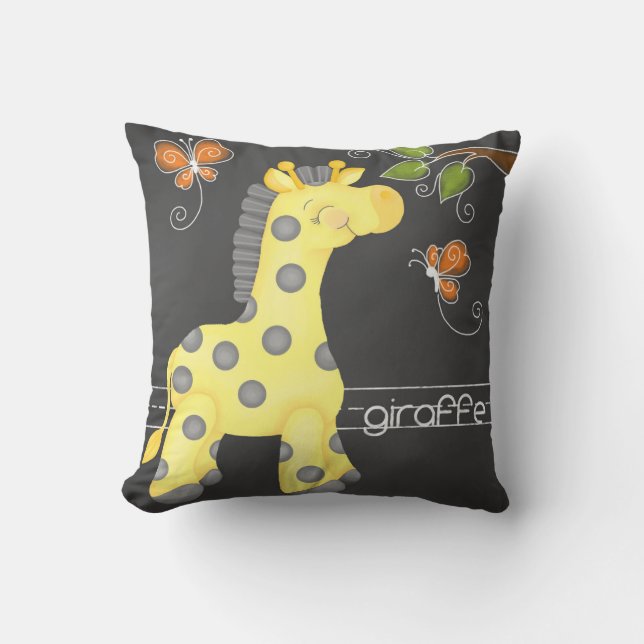 La jungle de tableau - coussin de girafe (Recto)
