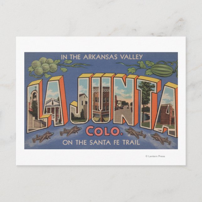 La Junta, Colorado - Große Buchstabenszenen 2 Postkarte (Vorderseite)