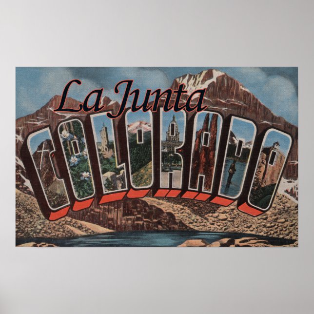 La Junta, Colorado - Große Buchstabenszenen Poster (Vorne)
