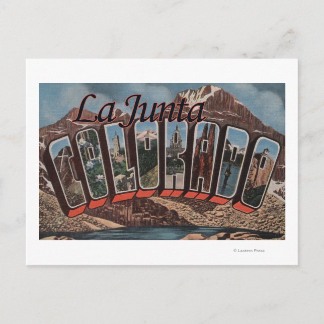 La Junta, Colorado - Große Buchstabenszenen Postkarte (Vorderseite)
