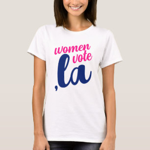 ,la Kamala Frauen wählen scharf rosa blauen Text T-Shirt
